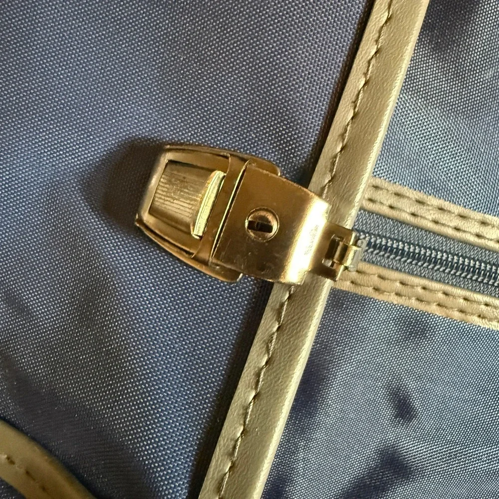 vtg Palo Navy Blue Nylon Garment Bag Travel Suit Carrier Shoulder Strap & Keys